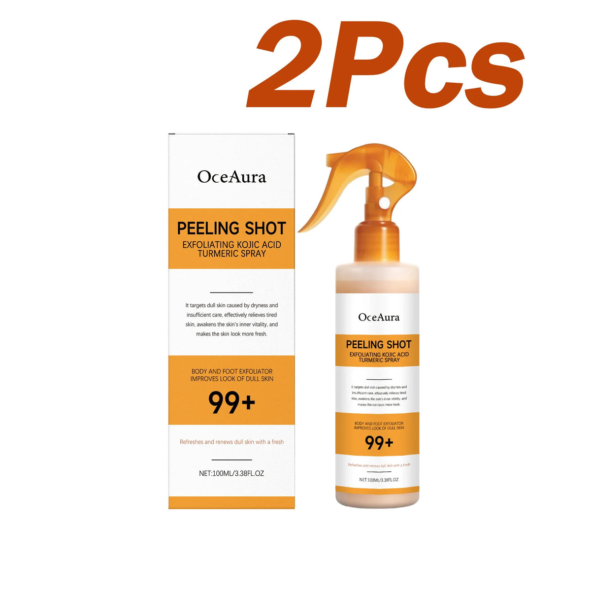 Kojic Acid Turmeric Exfoliating Body Spray – Brightening Peeling Solution 100ml