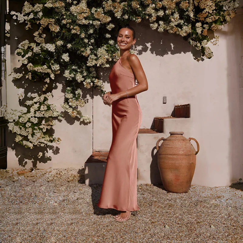 Sleeveless Backless Slim Maxi Party Dress — Sexy Solid Temperament Formal Dress