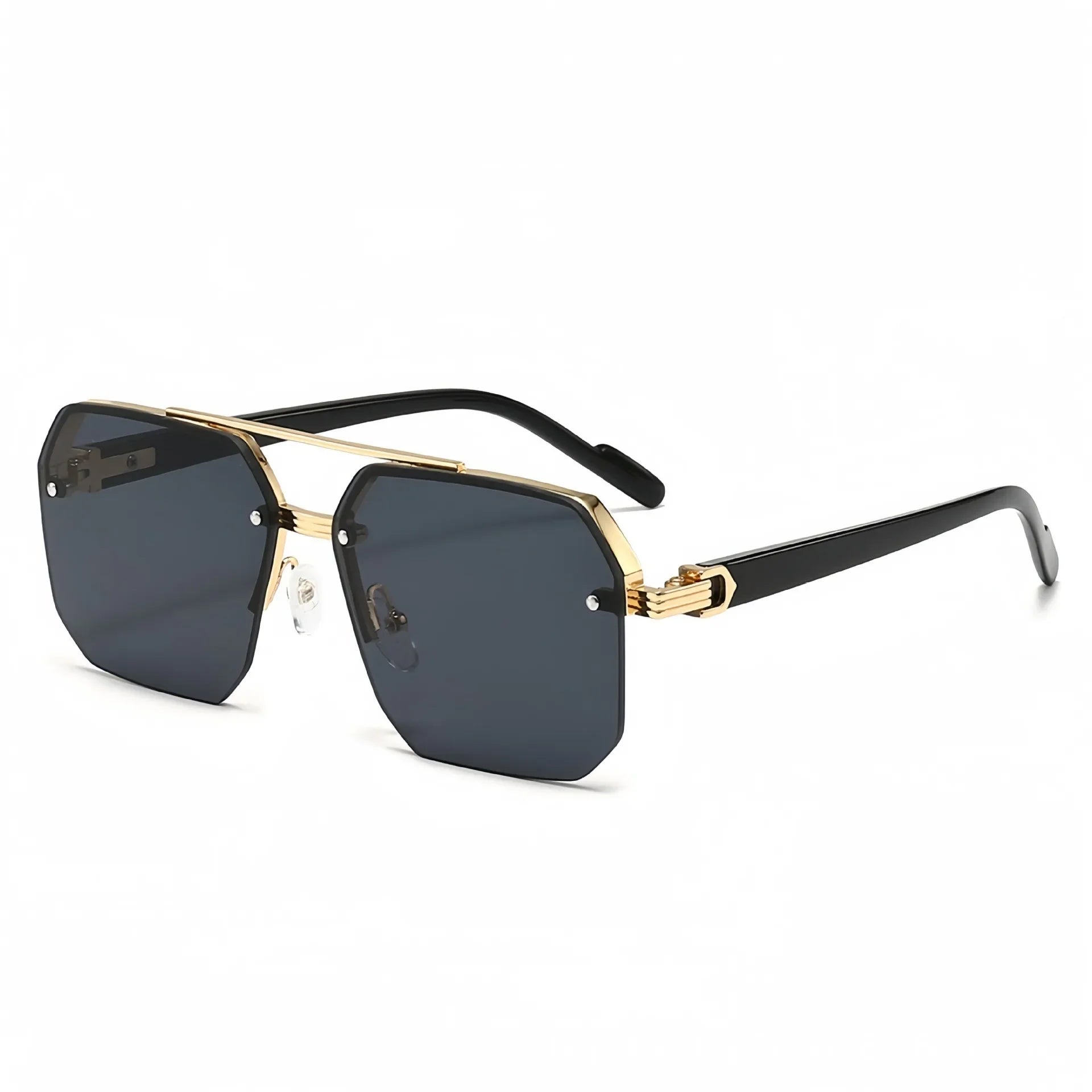 Men's Pilot Flat Top Half Frame Sunglasses | UV400 Classic Travel Casual Vintage Shades