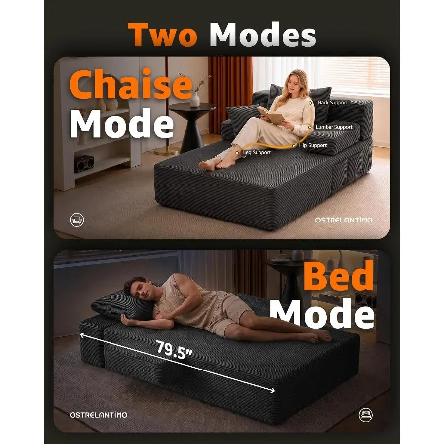 79.5-Inch Oversized Boneless Chaise Lounge