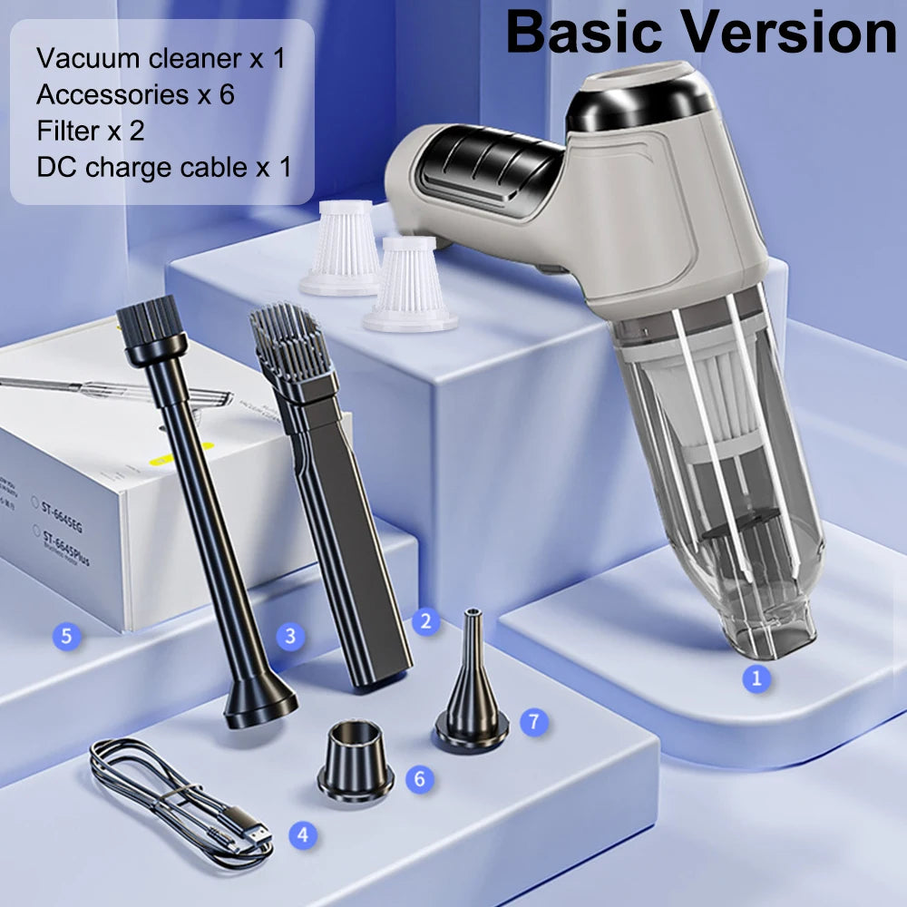 Wireless Car Vacuum Cleaner – 95000PA Strong Suction Handheld Mini Blower for Car & Home