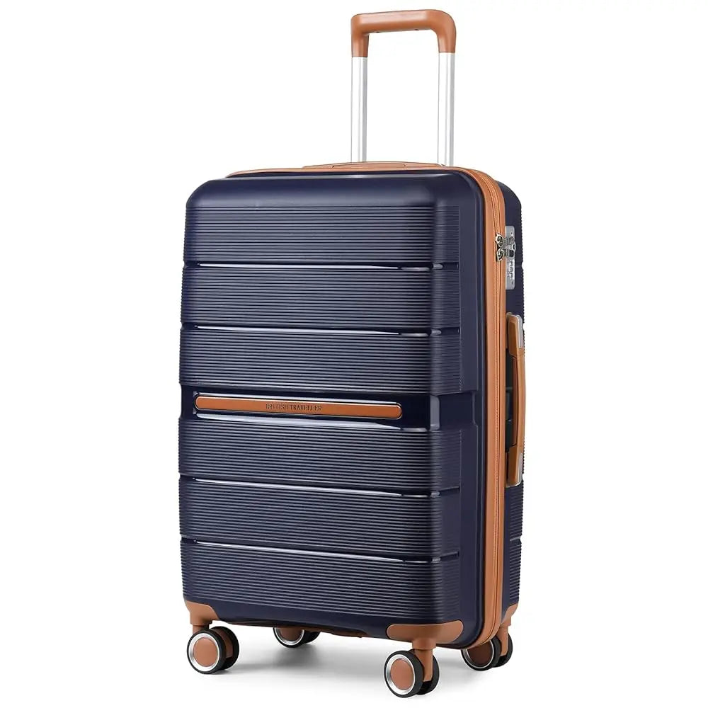 British Traveller 100% PP Hard Shell Luggage — 8 Spinner Wheels & TSA Lock