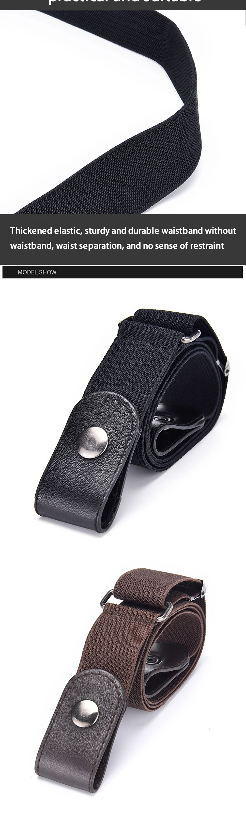 No-Buckle Elastic Invisible Belt for Men & Women