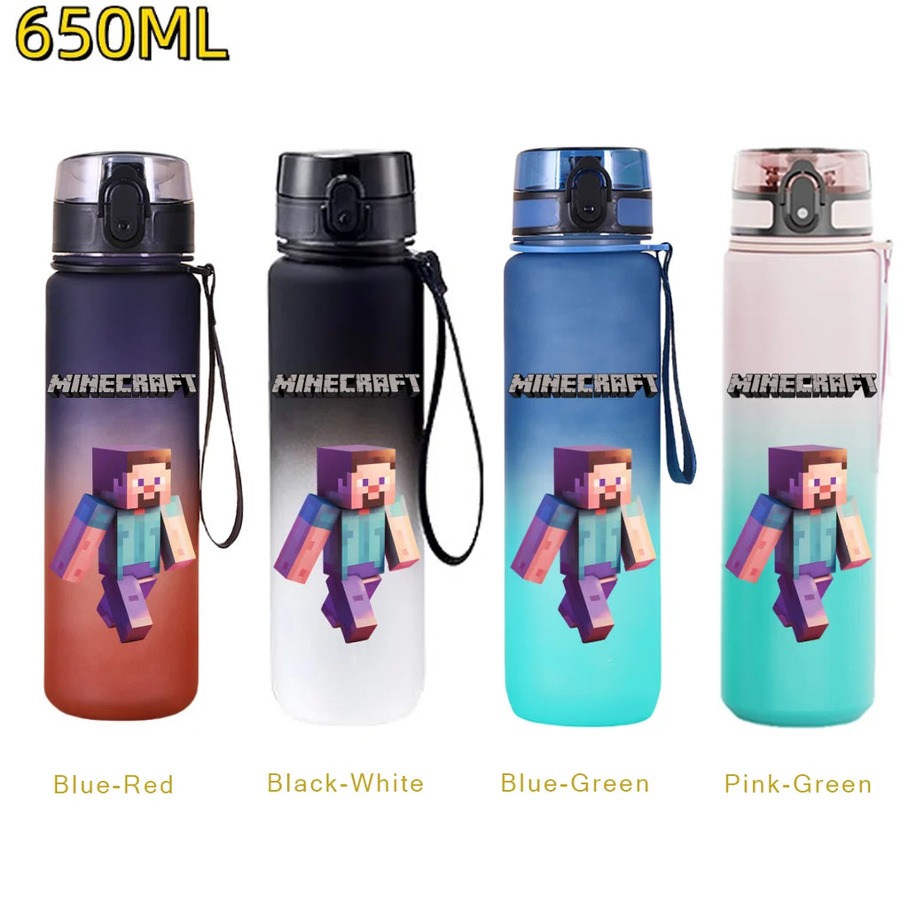 650ml Gradient Color PC Sports Water Bottle with Handle – Leakproof Shaker Bottle for Fitness, Travel & Office