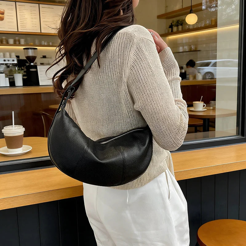 badiman 100% Genuine Cowhide Leather Tote Shoulder Crossbody Bag – Vintage Rivet Sequin Commuter Handbag for Women