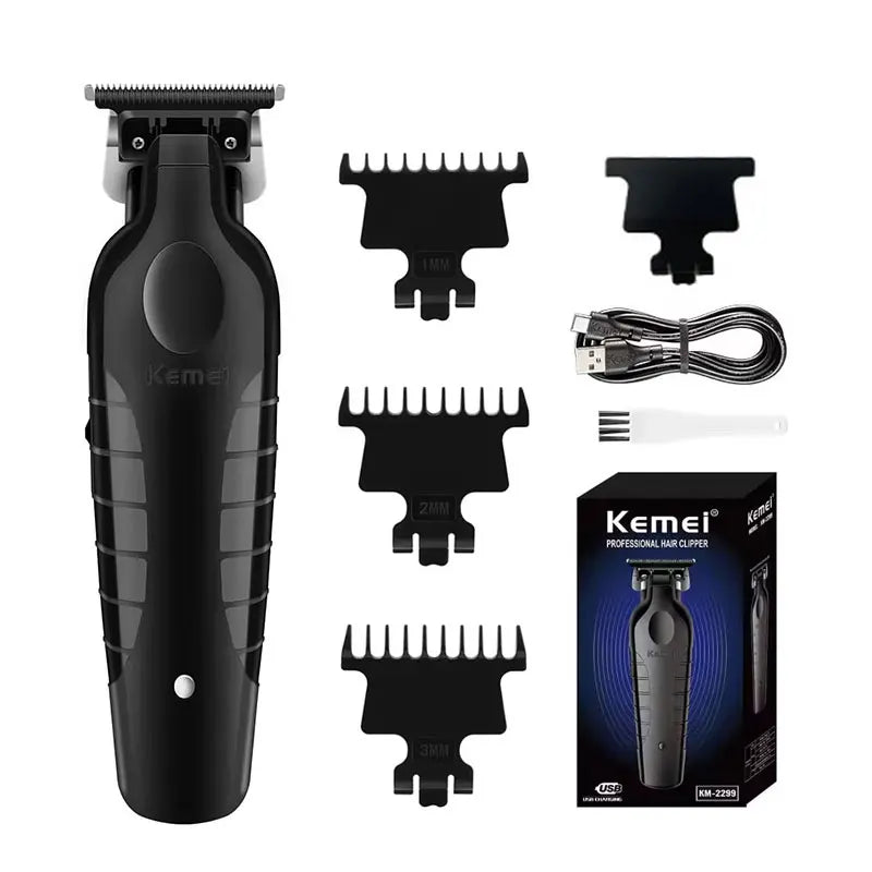 Kemei KM-2299 & KM-1102 USB Rechargeable Hair Clipper Kit – Rotary Motor, 180-Min Runtime
