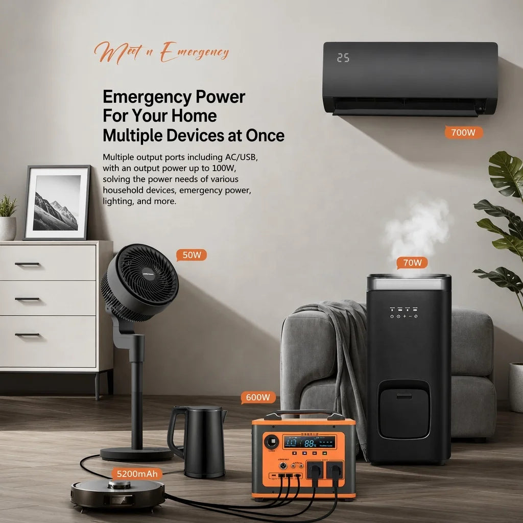 LiFePO4 Portable Power Station with AC & USB-C