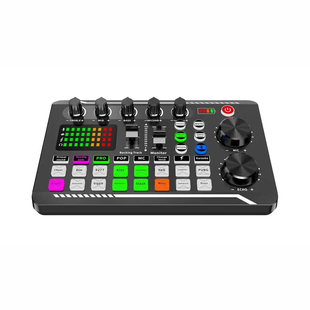 Live Sound Card Audio Mixer — USB Interface for Streaming, Recording & Podcasting