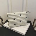 Cute Embroidery Bow Makeup Bag – Large Capacity Zipper Cosmetic & Wash Storage Bag