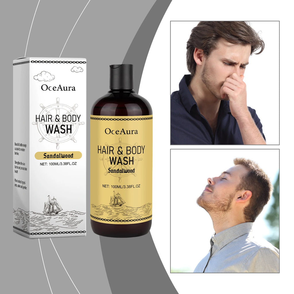 OceAura 2-in-1 Shampoo & Body Wash for Men – Moisturizing Scalp Cleanser & Hair Wash