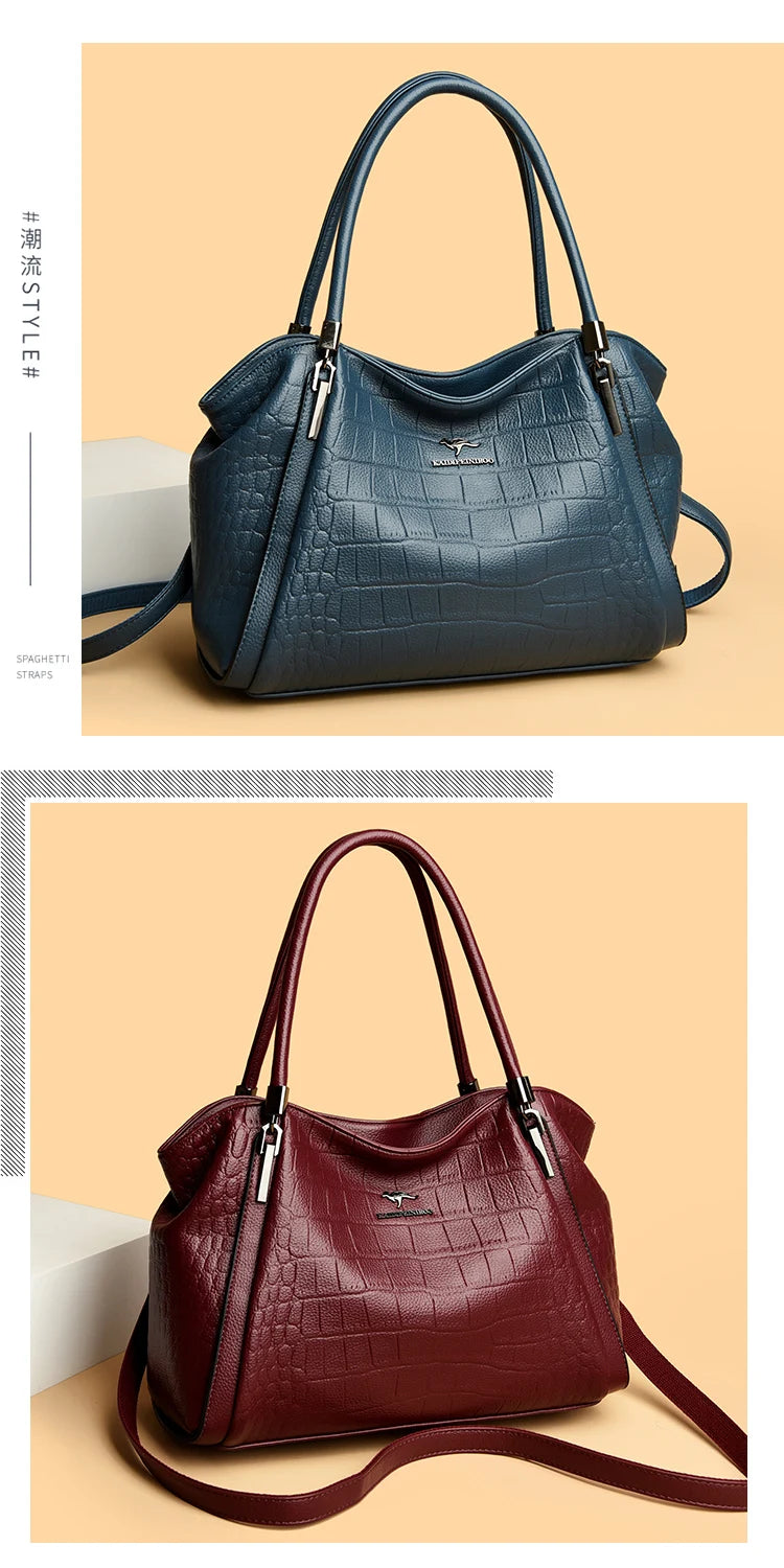Luxury PU Casual Tote Shoulder Bag – Rivet & Sequin Designer Crossbody Handbag for Women