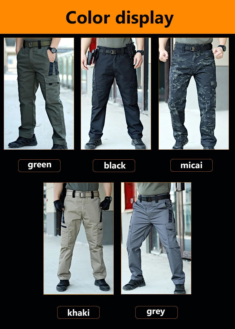 Men's Tactical Multi-Pocket Waterproof Cargo Pants — Outdoor Work & Hiking Trousers