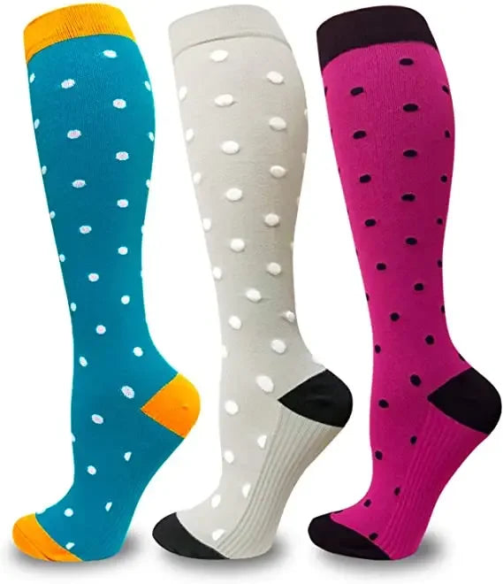 Knee High Compression Socks 20-30mmHg – 3 Pairs for Diabetes, Varicose Veins, Edema, Nurse & Running