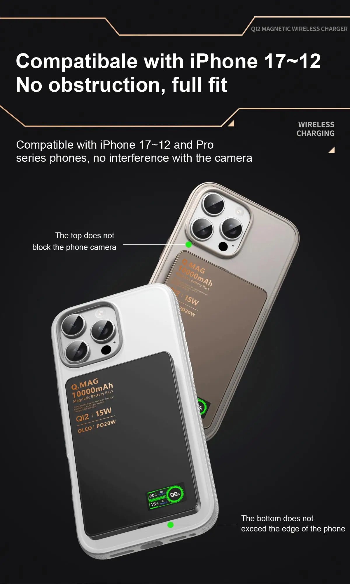 Qi2 Magnetic Power Bank — 15W MagSafe Fast Wireless Charging for iPhone