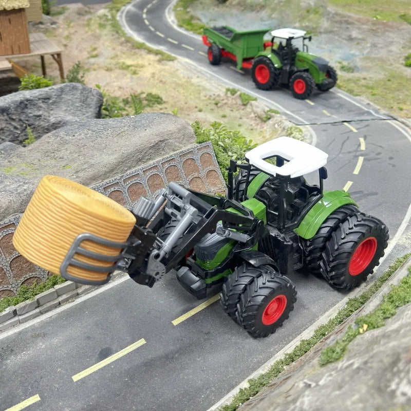 Large Scale Farm Tractor Toy Playset with Trailer & Accessories – DIY Farmer Transport Set
