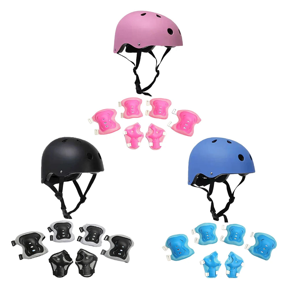 Children's 7-in-1 Protective Body Gear Set – Helmet, Impact Resistant, Shock-Absorbing & Breathable for Outdoor Sports