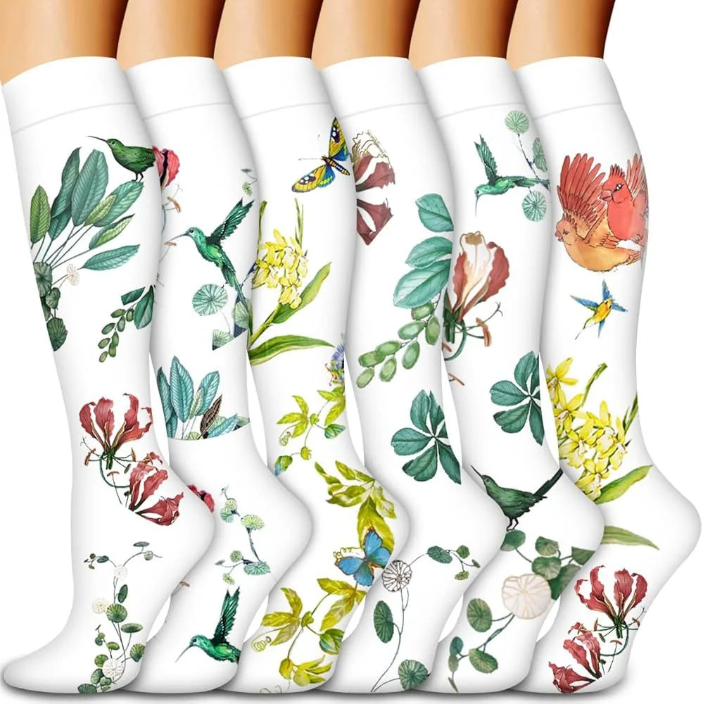 Knee High Compression Stockings 20-30mmHg – 6 Pairs Sports, Medical, Varicose Veins, Pregnancy, Edema & Diabetes