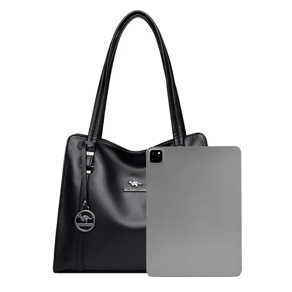 Luxury Soft PU Leather Tote Bag – Large Capacity Sequin Crossbody Shoulder Bag for Women