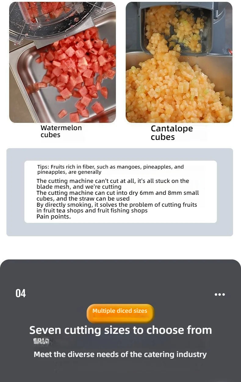 HomeWare M1 Multifunctional Vegetable Cutter & Food Processor – Cube, Shred & Slice, Large-Caliber Inlet