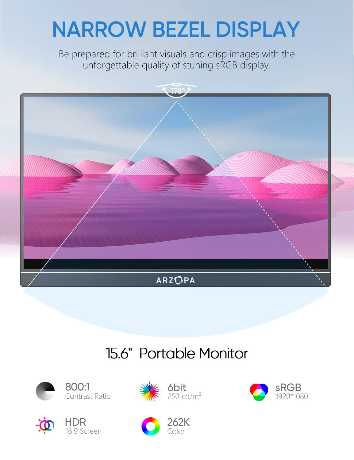 15.6-Inch Portable Monitor – Full HD IPS & Dual Speakers