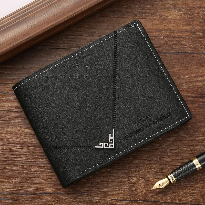 Men's Slim Money Clip Bifold Wallet – Leather Card Holder & Multi-Card Business Wallet