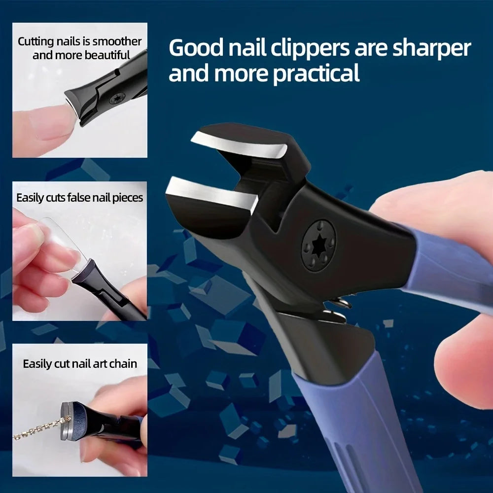 Heavy-Duty Toenail Clippers for Thick & Hard Nails — Wide Jaw Carbon Steel 2-Pack