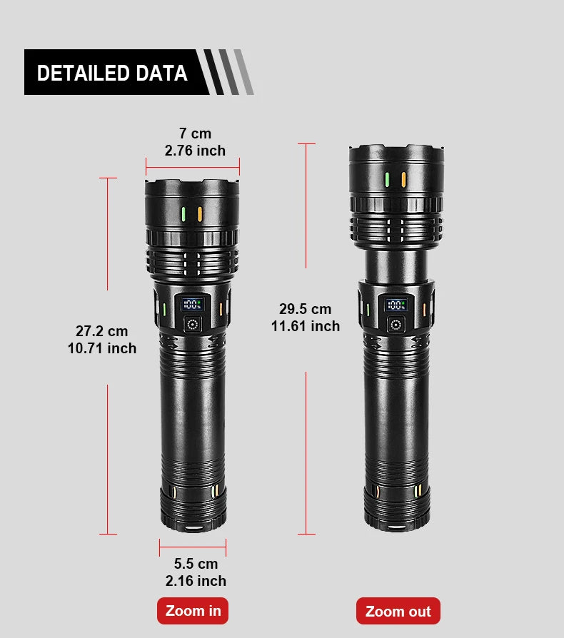 Ultra Bright Long Range LED Tactical Flashlight – Rechargeable Portable Camping Lantern