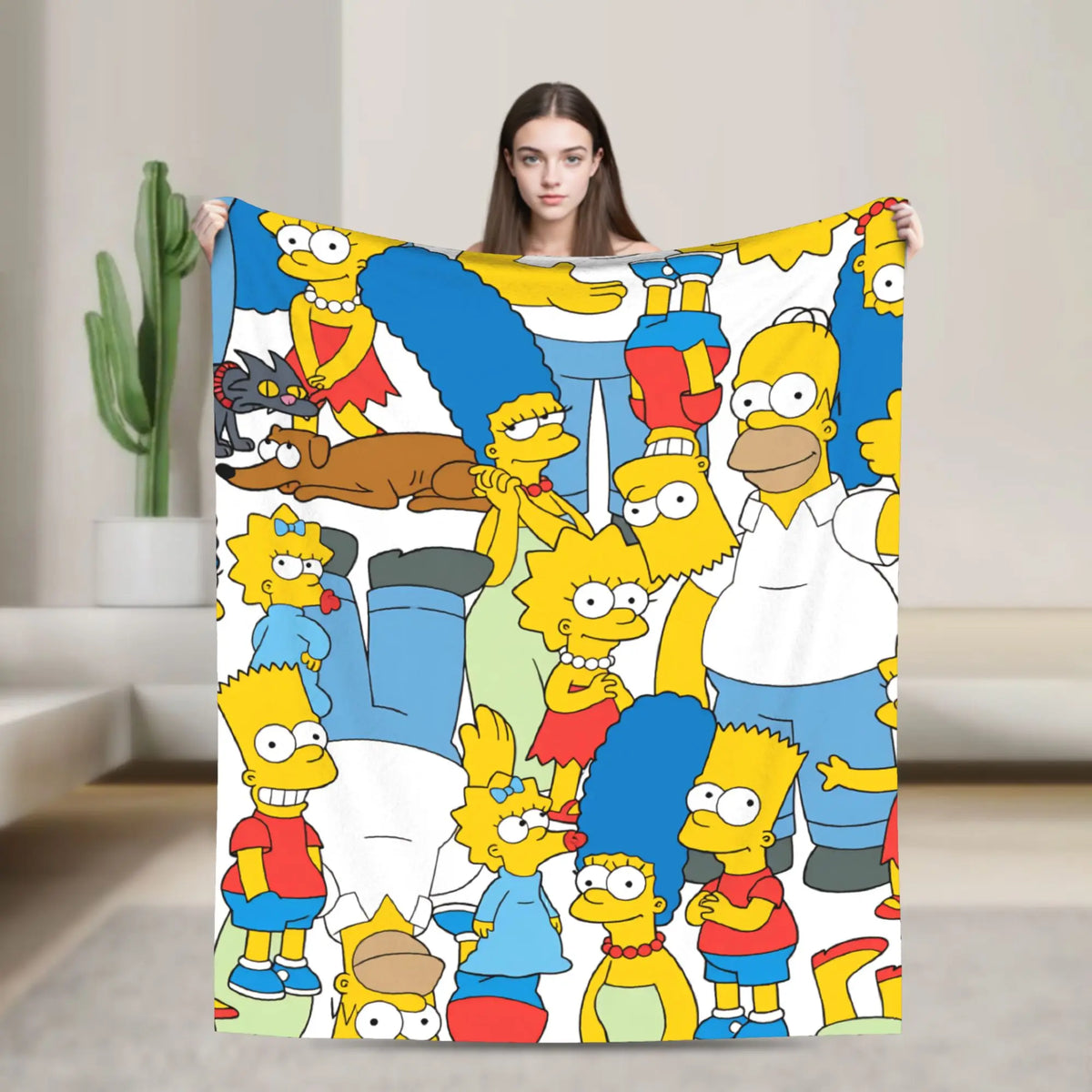 Simpsons Character Super Soft Plush Throw Blanket – Flannel Fleece Bedspread