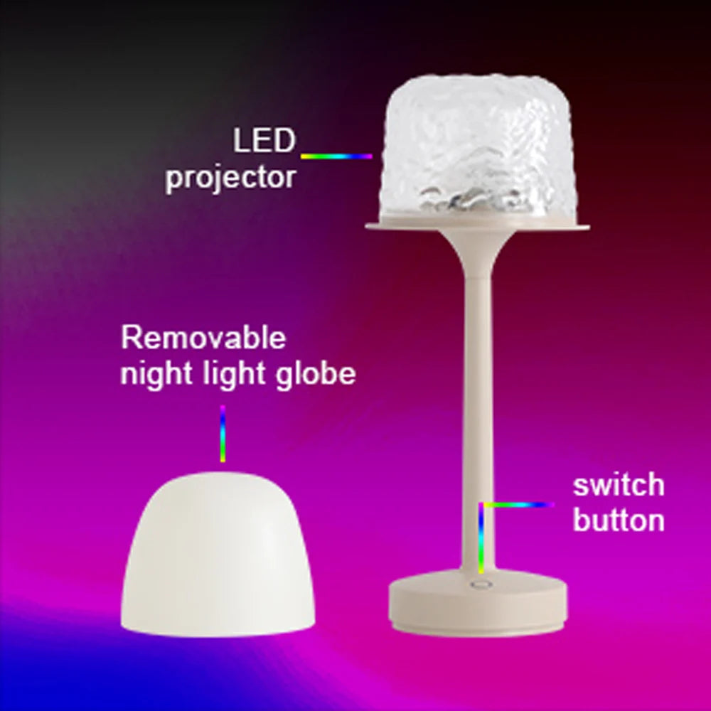 Water Ripple Lamp – Rechargeable RGB & Touch