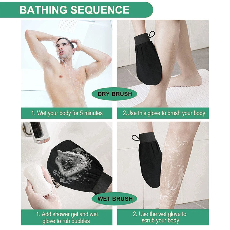 Moroccan Hammam Bath Scrub Glove – Exfoliating Body & Facial Tan Massage Glove