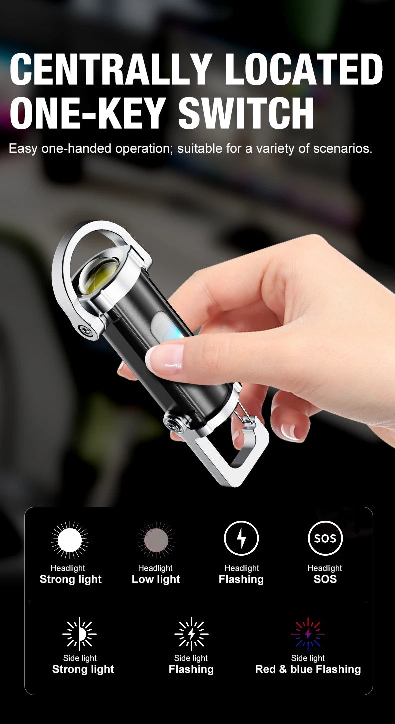 Rechargeable EDC Magnetic Mini Work Light – Adjustable LED Camping Lamp for Hiking, Fishing & Emergencies