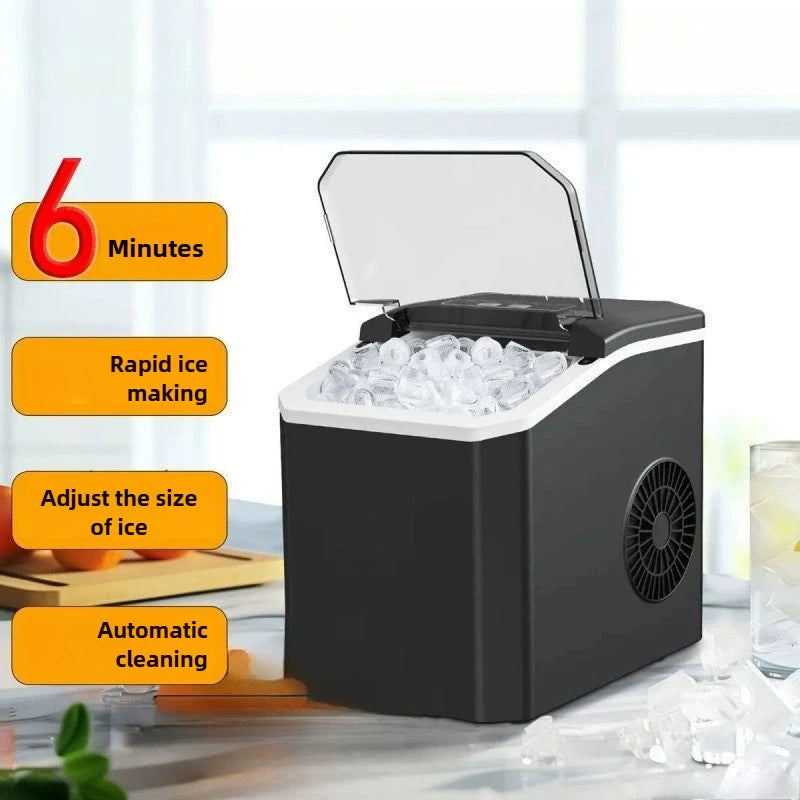 Automatic Mini Electric Ice Cube Maker – 9 Cubes in 6 Min, Portable for Bar, Home, Kitchen & Office
