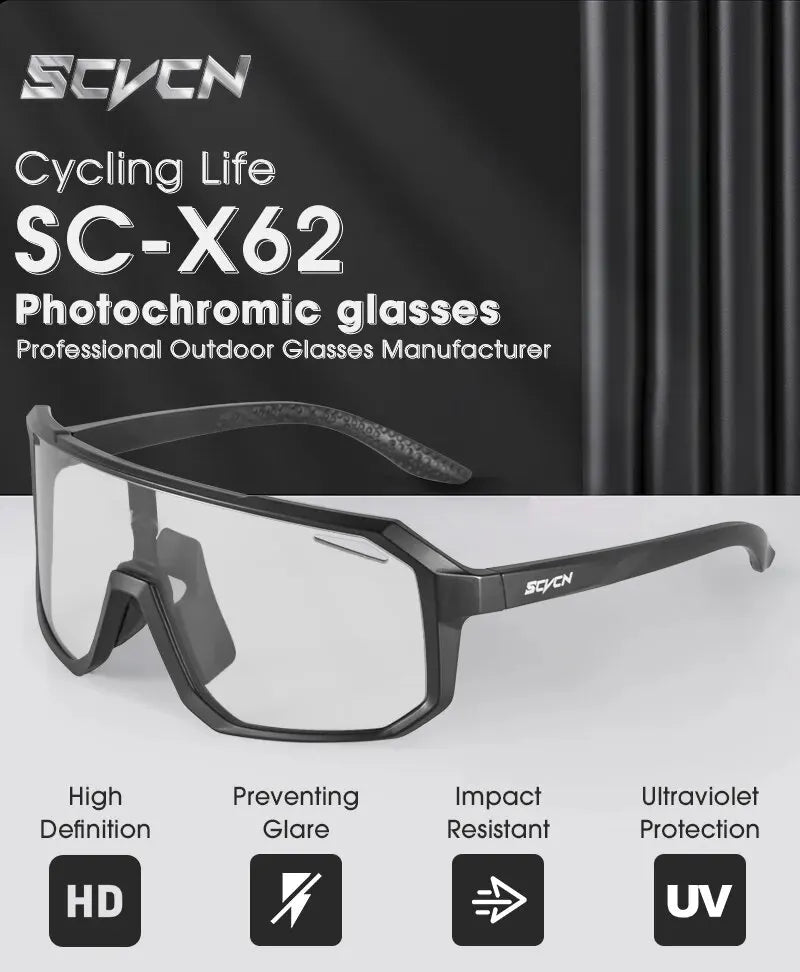 Photochromic Cycling Sunglasses | Men Women Mountain Bike Road Outdoor Sports Hiking Goggles