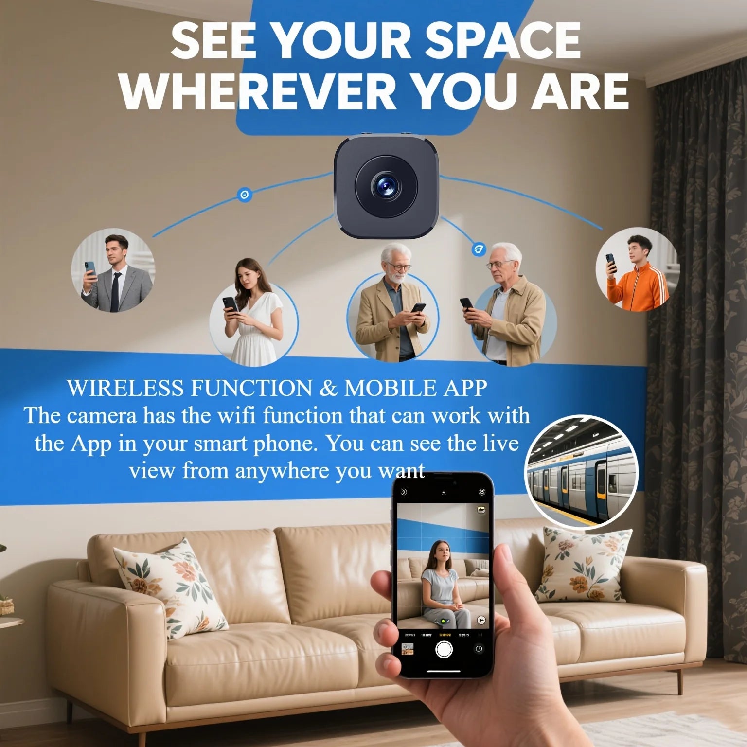 HD Mini WiFi Security Camera – Full Color Night Vision, Motion Detection, Waterproof | Indoor & Outdoor