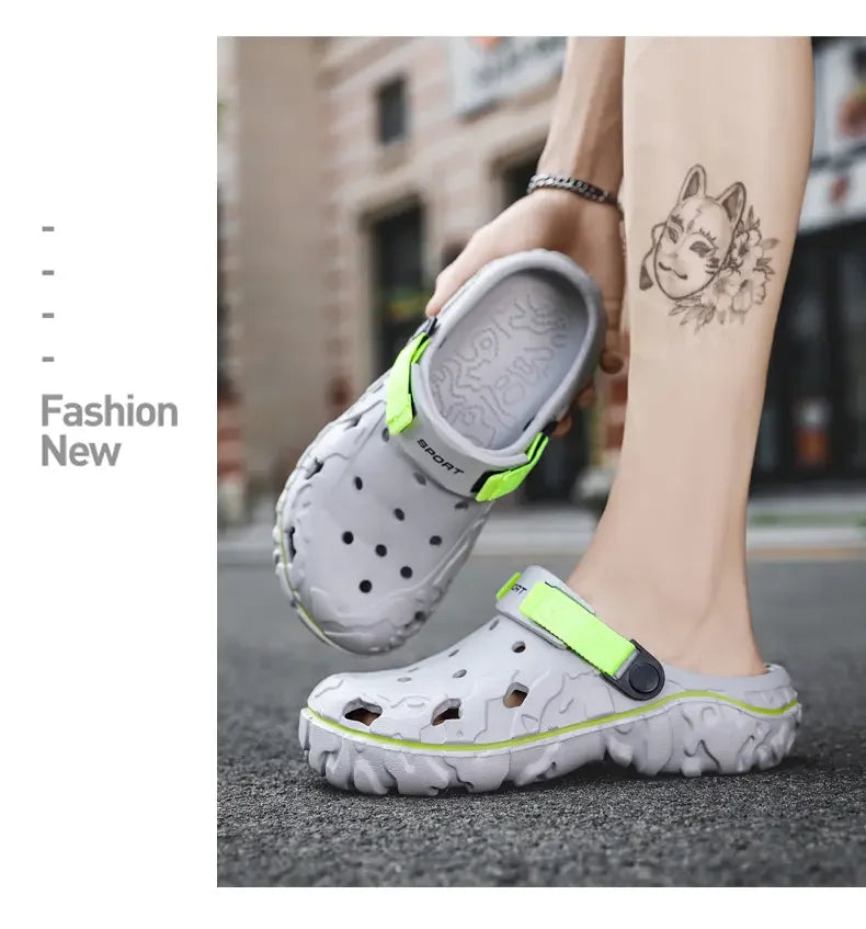 Men's Summer Clogs — Non-Slip Breathable Thick Bottom Beach Sandals Big Size 45 46 47