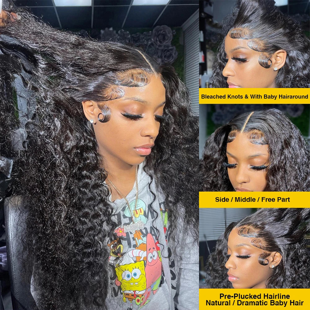 HD Deep Wave Frontal Wig | 13x4 13x6 5x5 Closure Wet & Wavy Water Wave Curly Human Hair for Women