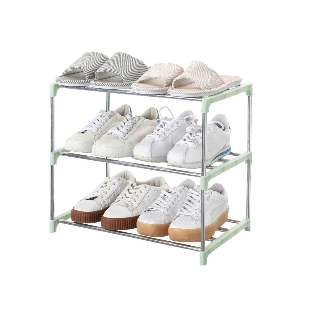 3-Layer Modular Plastic Shoe Rack — Space-Saving Entryway