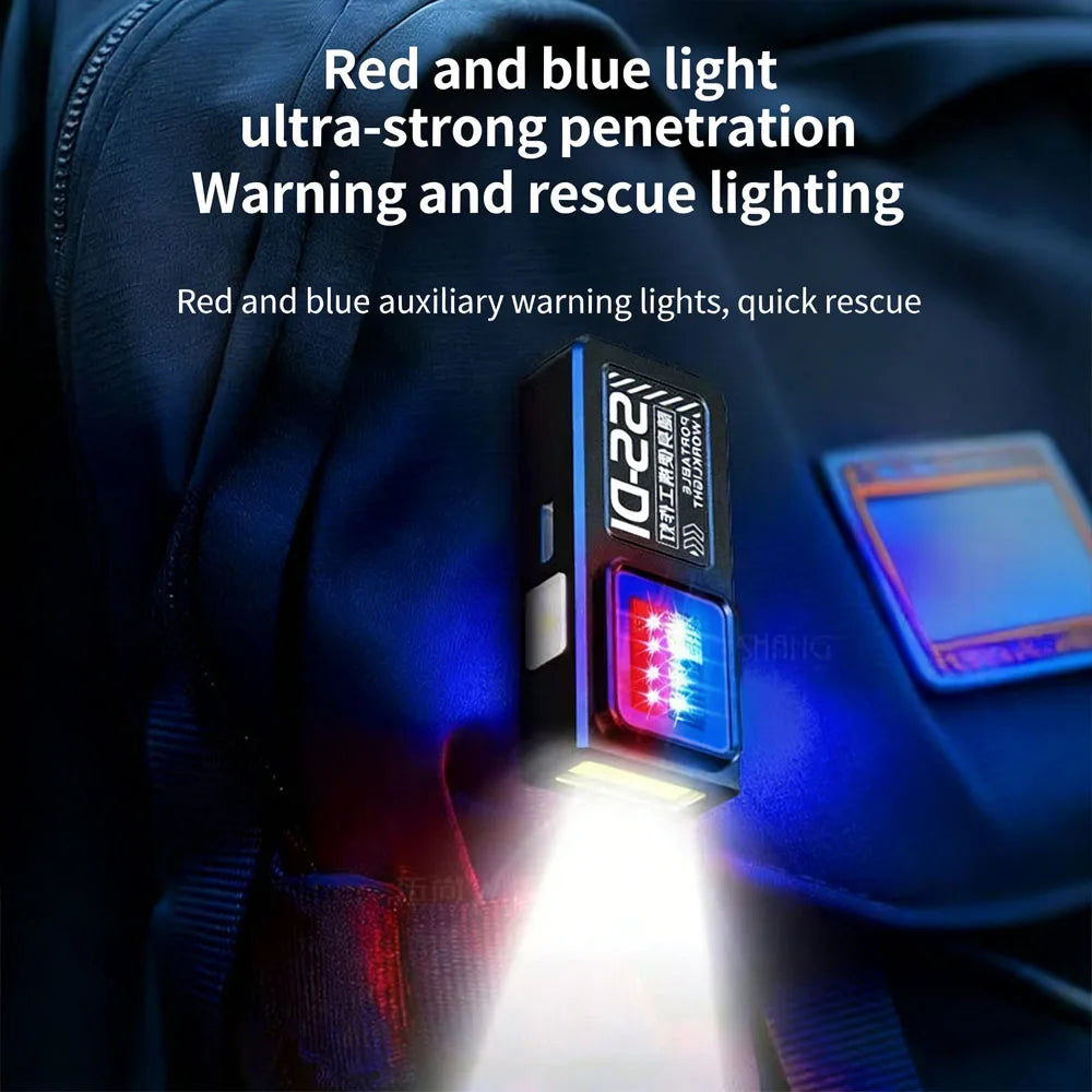 Portable Mini COB LED Flashlight – Rechargeable Waterproof EDC Work Light with Clip & Magnet