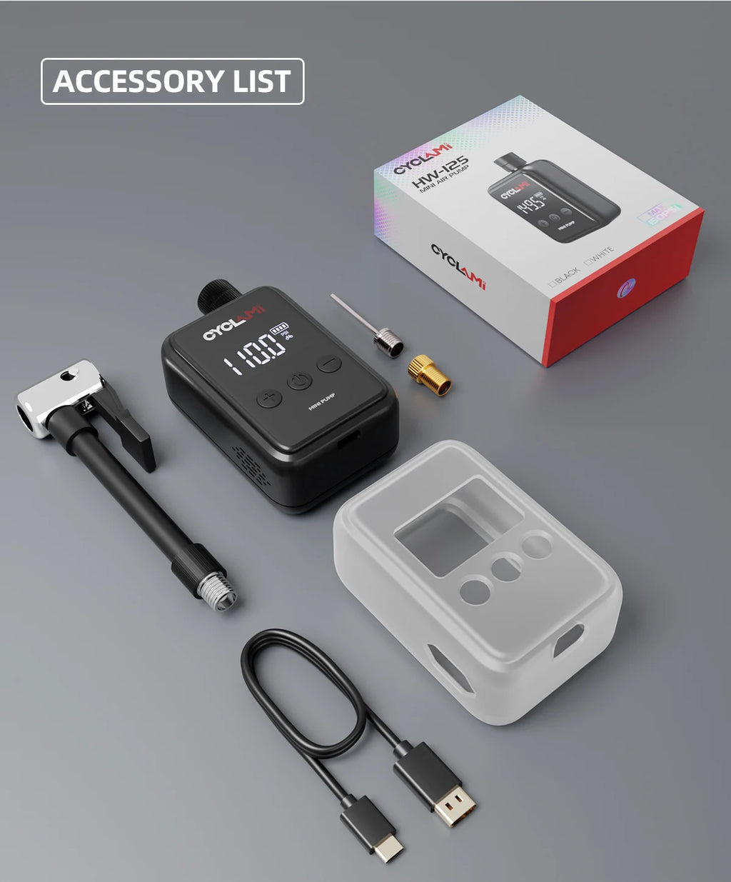 Portable Electric Bike Pump for Presta and Schrader Valves