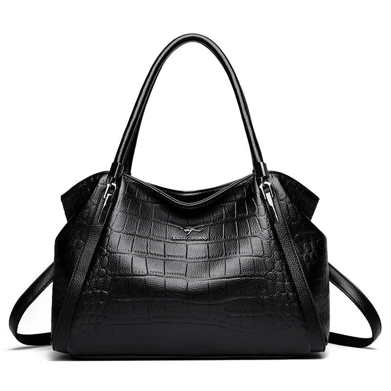 Luxury PU Casual Tote Shoulder Bag – Rivet & Sequin Designer Crossbody Handbag for Women