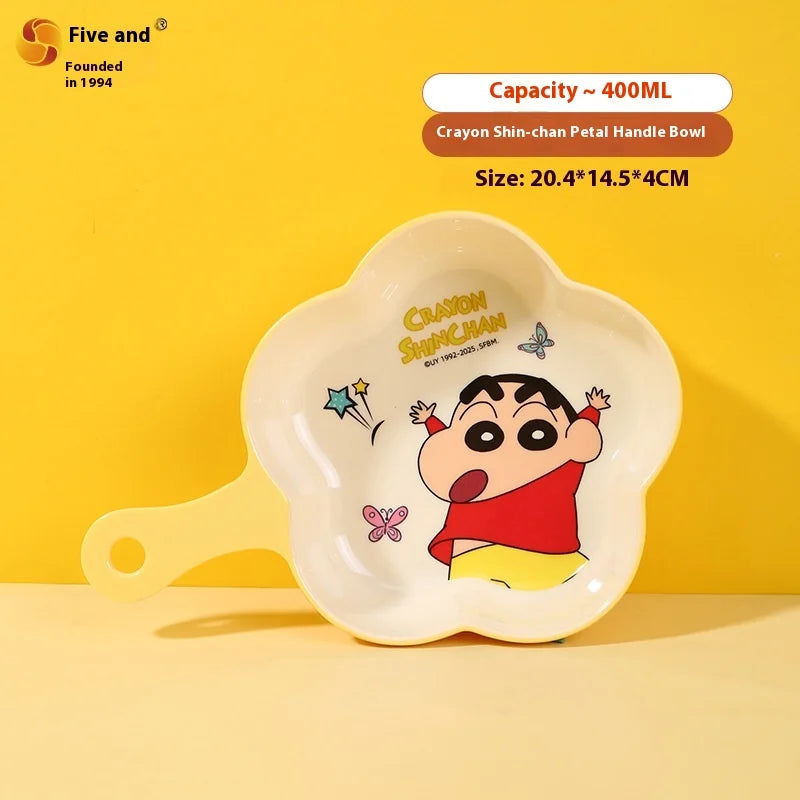 Crayon Cartoon Children's Bowl Set — Soup Bowl & Divided Plate