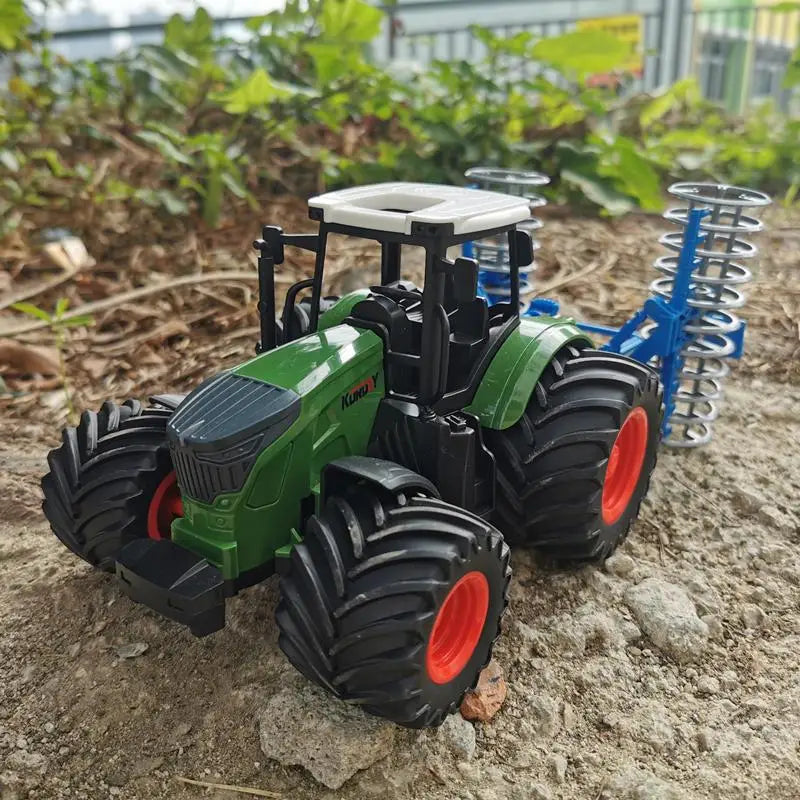 Farm Tractor Toy with Trailer & Accessories – Simulation Farmer Vehicle Set for Kids