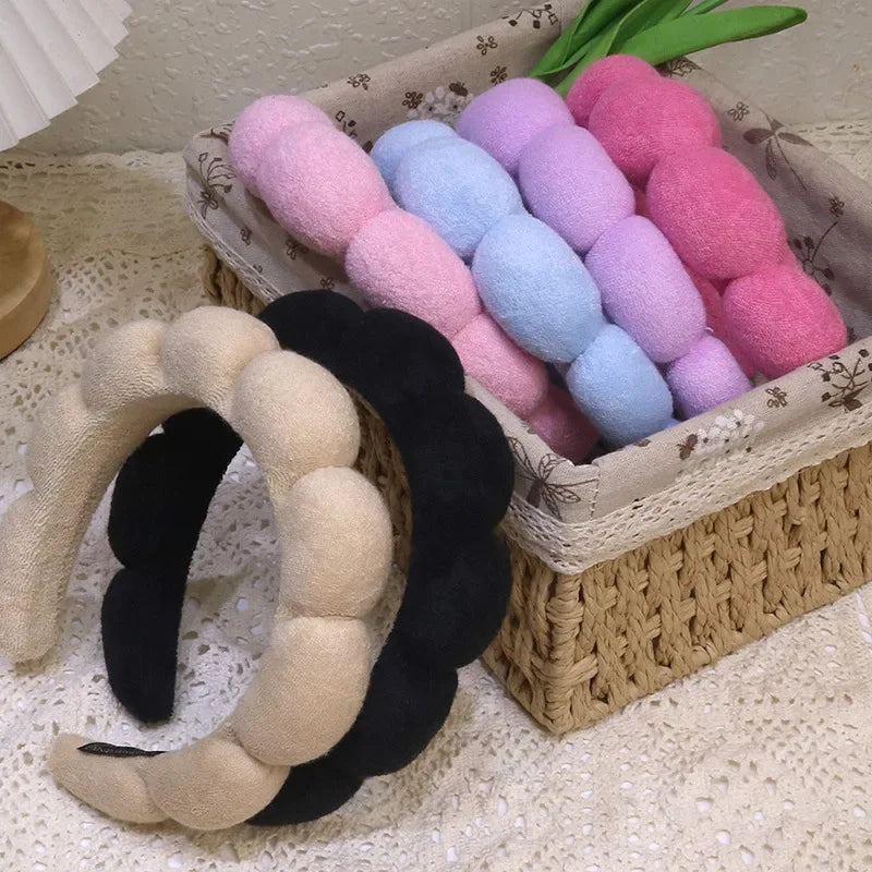 Puffy Spa Headband & Wristbands Set — Microfiber