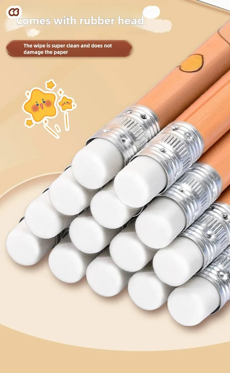 12-Piece Capybara Pencil & Eraser Set