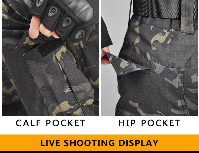 Men's Tactical Outdoor Training Suit – Hunting Shirt, Cargo Pants & Multi-Piece Uniform Set