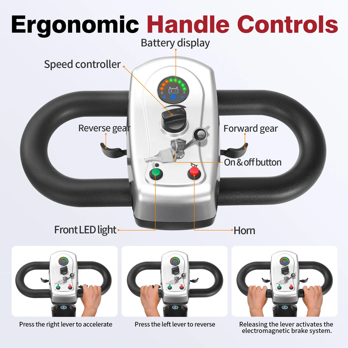 Foldable Travel Mobility Scooter for Seniors, Magnetic Brake
