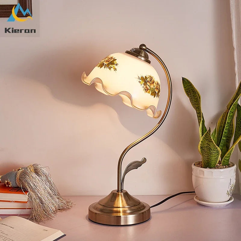 Flower Lamp – Frosted Glass & Metal Design