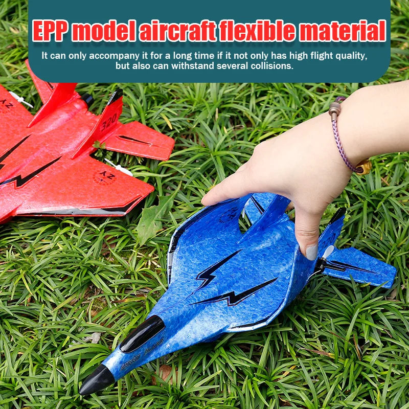 Parkten P320 2.4G RC Fixed Wing Glider Airplane – Hand Throw Foam Fighter Plane for Boys