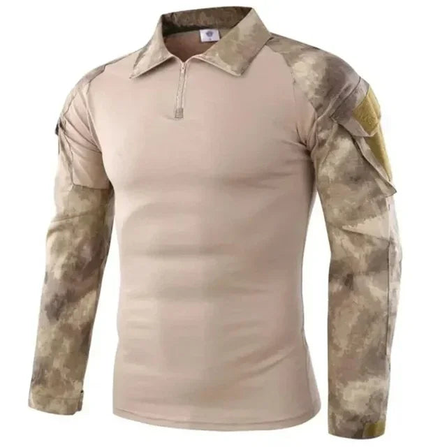 Men's Military Camouflage Long Sleeve Hiking Shirt — Tactical Outdoor Shirt