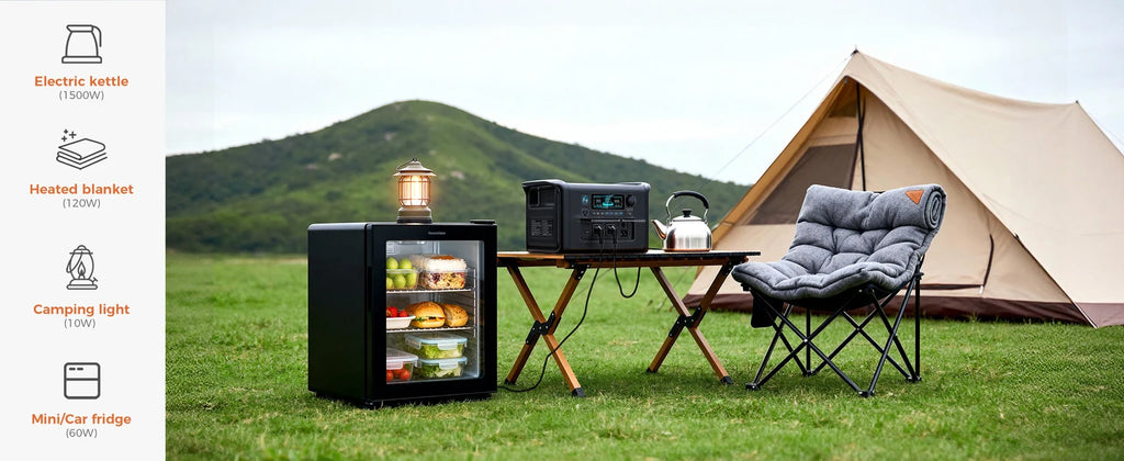 1800W Portable Power Station — LiFePO4 Battery, UPS Function, Pure Sine Wave Solar Generator for Home & Outdoor